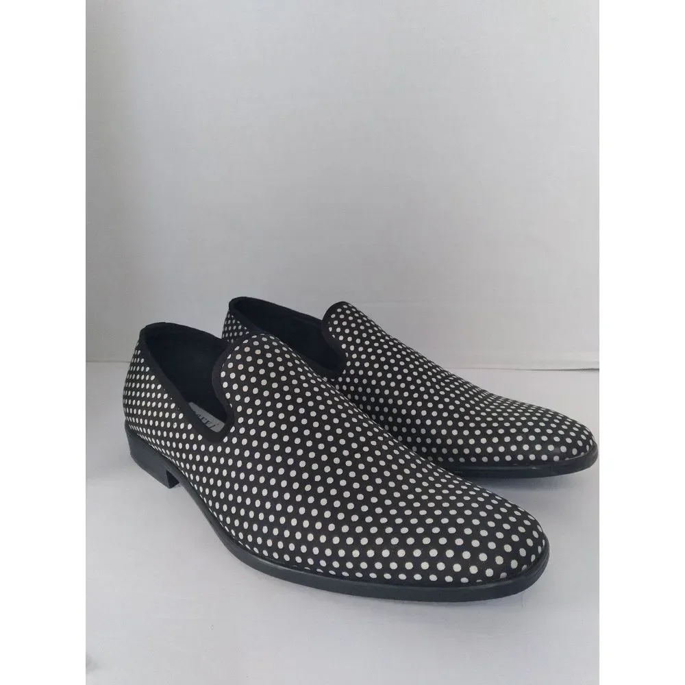 Stylish‎ Black and White Polka Dot Loafers Slip-On Dress Shoes
